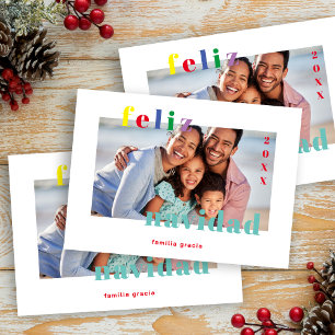 Spanish Funny Christmas Colorful Brightest Photo  Holiday Card