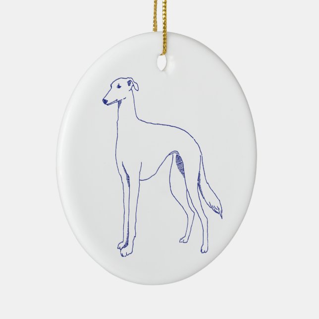 Spanish Galgo breed Ceramic Ornament (Right)