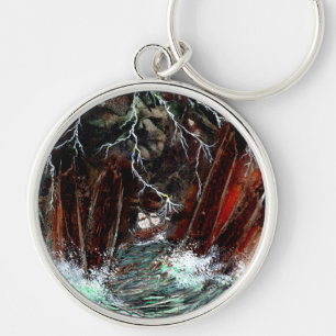 Spanish Galleon on Rough Seas Key Ring