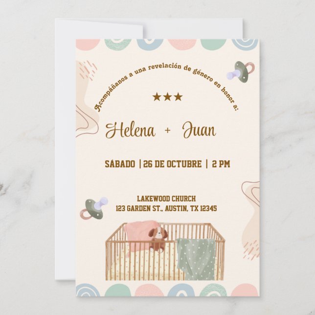 Spanish Gender Reveal Invitation niña o niño (Front)