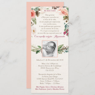 Spanish Girl Baptism Bautizo invites for Winter