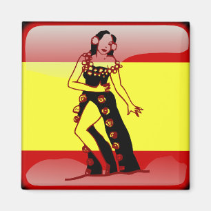 Spanish glossy flag magnet