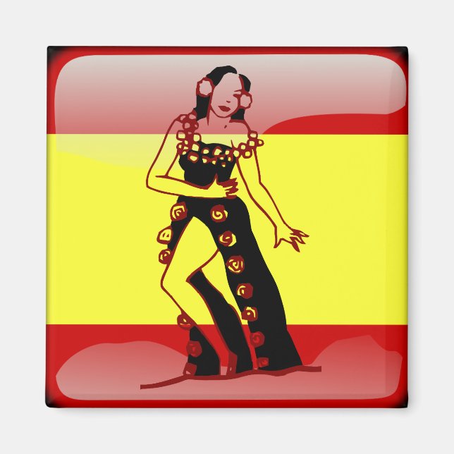 Spanish glossy flag magnet (Front)