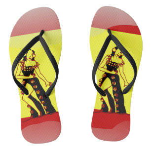 Spanish glossy flag thongs