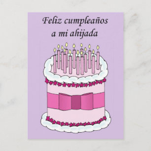 Spanish Goddaughter Happy Birthday Postcard