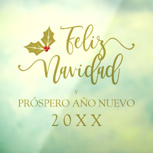 Spanish Gold Feliz Navidad Whimsical Typography