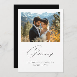Spanish Gracias Elegant Calligraphy Wedding Thank You Card