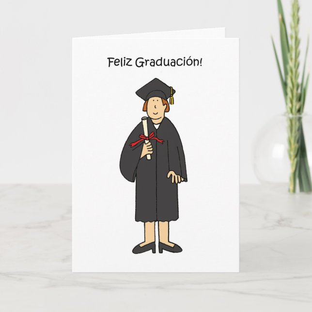 Spanish Graduation Congratulations for Her Card (Front)