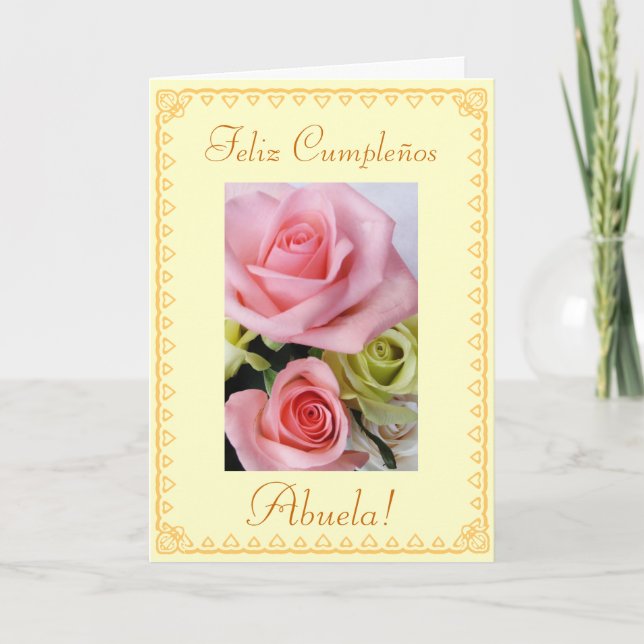 Spanish: Grandmas's birthday Cumpleanos / Abuela Card (Front)