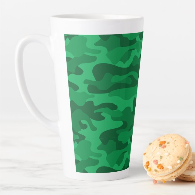 Spanish Green Monocolor Camo Latte Mug (In Situ)