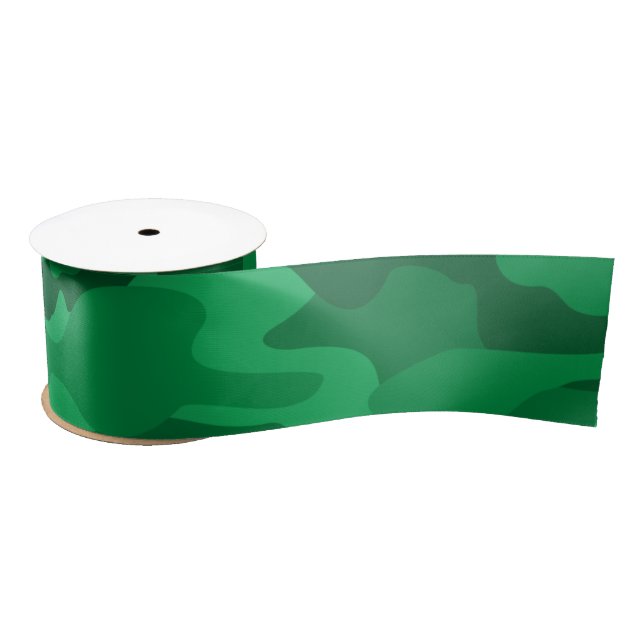 Spanish Green Monocolor Camo Satin Ribbon (Spool)
