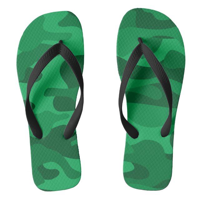 Spanish Green Monocolor Camo Thongs (Footbed)