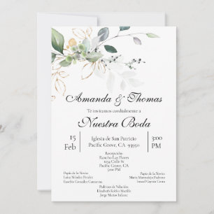 Spanish Greenery Wedding invitation