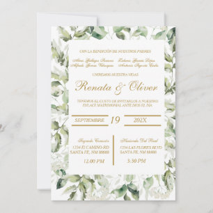 Spanish Greenery Wedding Invitation