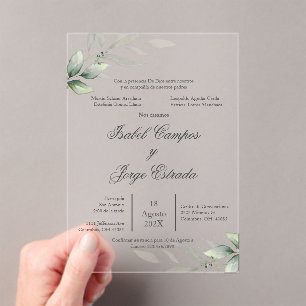 Spanish Greenery Wedding Invitation