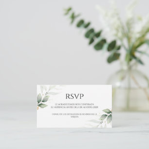 Spanish Greenery Wedding RSVP Card