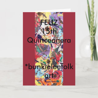 SPANISH, GREETING CARD, Feliz 15th Quinceanera Invitation