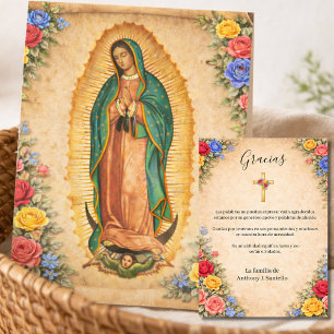 Spanish Guadalupe Funeral Sympathy  Thank You Card