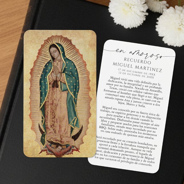Spanish Guadalupe In Loving Memory Prayer Card (Creator Uploaded)