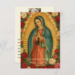 Spanish Guadalupe Photo Funeral Prayer  Holy Card