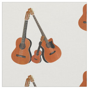 Spanish Guitar Acoustic Bass and Ukulele Fabric