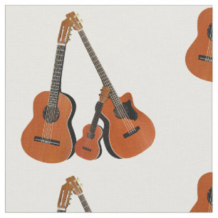 Spanish Guitar Acoustic Bass and Ukulele Fabric