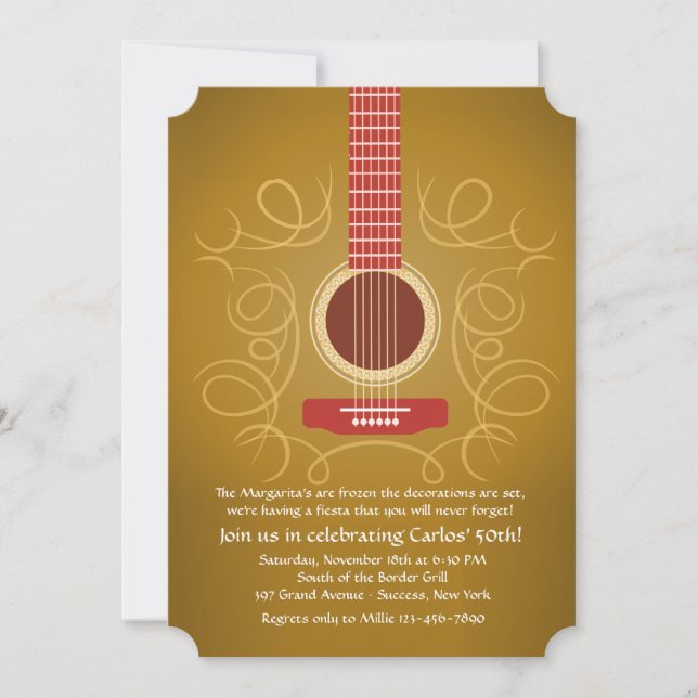 Spanish Guitar Invitation (Front)