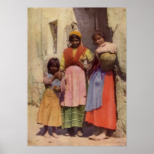 Spanish Gypsy Girls, Vintage 1917 Poster