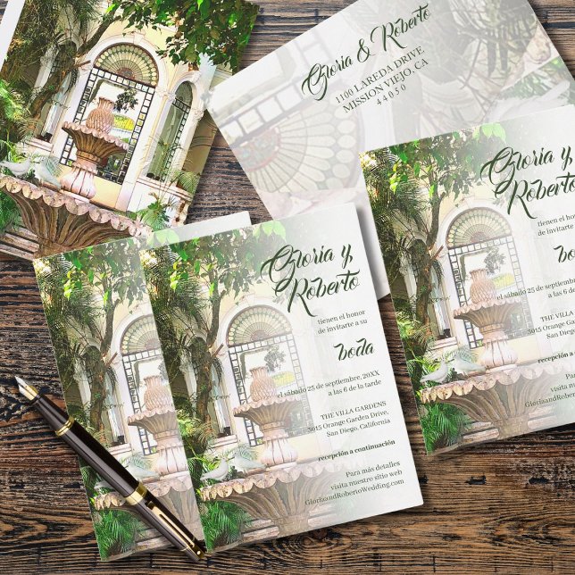 Spanish, Hacienda & White Doves Mexican Wedding Invitation (Creator Uploaded)