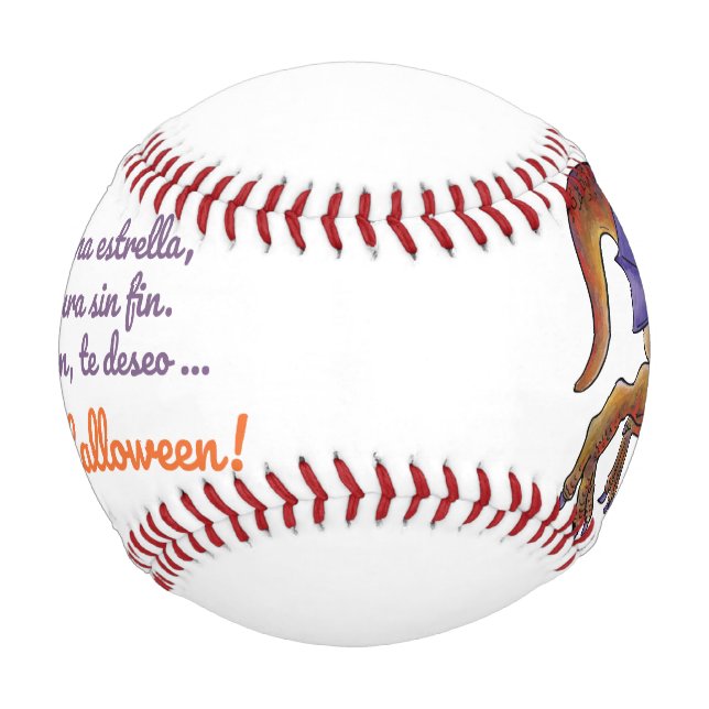 SPANISH Halloween Dinosaur Baseball Party Favour (Front)