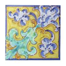 Spanish Hand Painted Ceramic Tile--Accent Tile