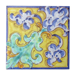 Spanish Hand Painted Ceramic Tile--Accent Tile