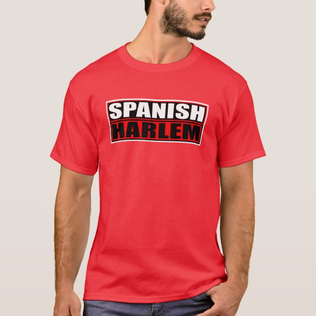 "SPANISH HARLEM" RED AND BLACK T-Shirt (Front)