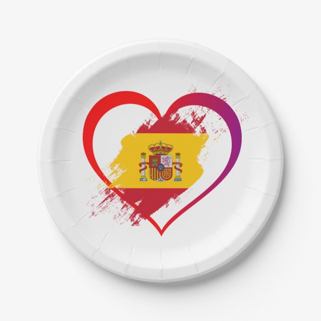Spanish heart paper plate (Front)