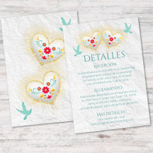 Spanish Hearts Flowers Doves Mexican Wedding