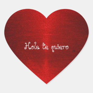 SPANISH hello i love you Heart Sticker