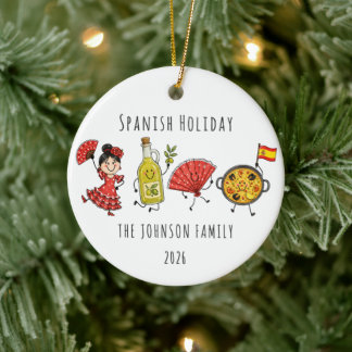 Spanish Holiday Personalised Family Trip Ceramic Ornament