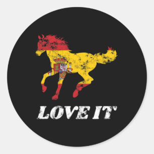 Spanish Horse Riding Horseback Rider Equestrian Po Classic Round Sticker
