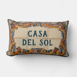 Spanish House Sign (text customizable) Lumbar Cushion