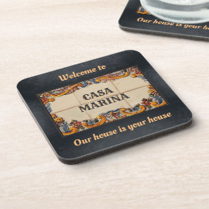 Spanish House Sign Welcome (customisable)  Coaster