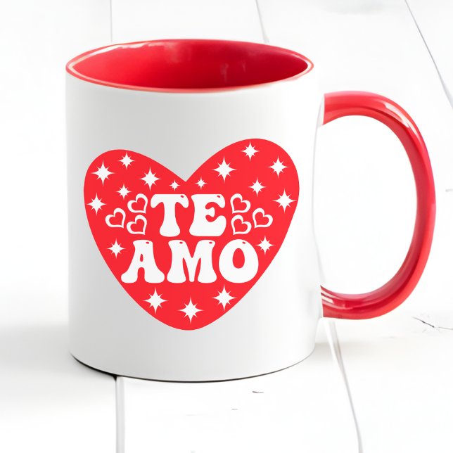 Spanish I Love You Te Amo Red Valentine's Day Mug (Creator Uploaded)