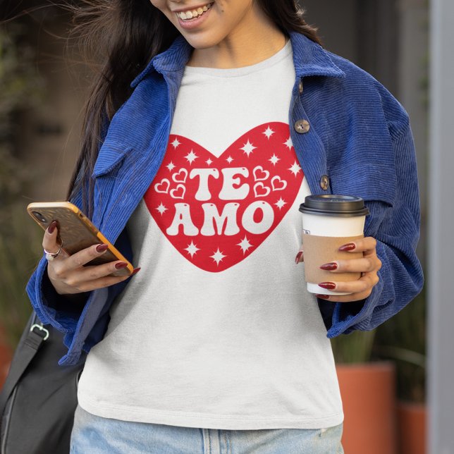 Spanish I Love You Te Amo Red Valentine's Day T-Shirt (Creator Uploaded)