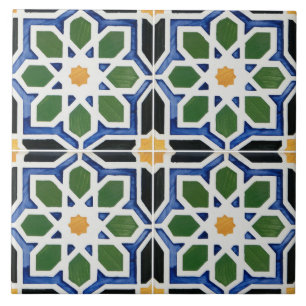 Spanish Interlocking Geometric Ceramic Tile