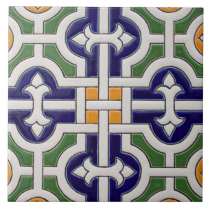 Spanish Interlocking Geometric Ceramic Tile