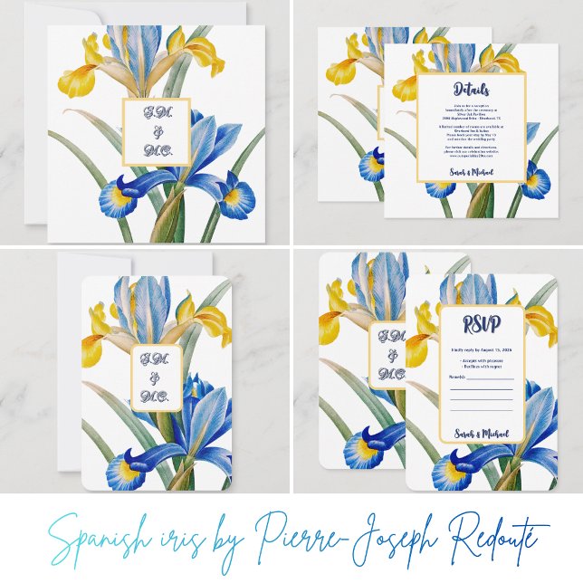 Spanish iris by Pierre-Joseph Redouté  Invitation (Spanish iris by Pierre-Joseph Redouté )