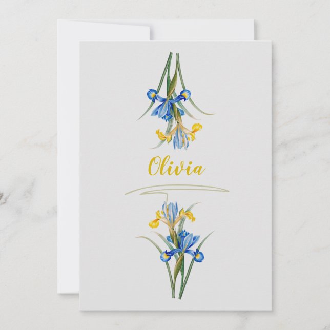 Spanish iris by Pierre-Joseph Redouté Invitation (Front)