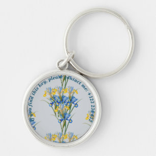 Spanish iris by Pierre-Joseph Redouté Key Ring