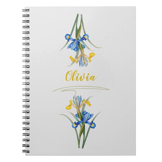 Spanish iris by Pierre-Joseph Redouté Notebook (Front)