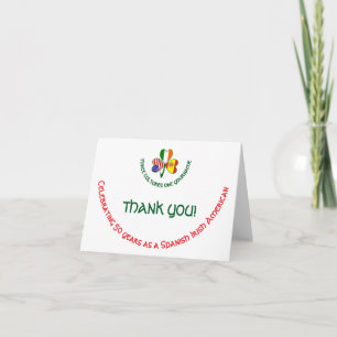 Spanish Irish American Shamrock Thank You Card