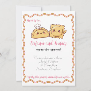 Spanish Italian Empanada Ravioli Food Engagement Invitation